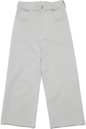 Maison Margiela Logo-patch cotton straight trousers