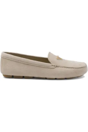 Prada Triangle-logo suede driving loafers