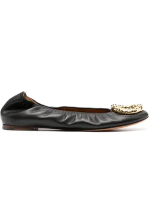 Lanvin Buckled leather ballerina shoes