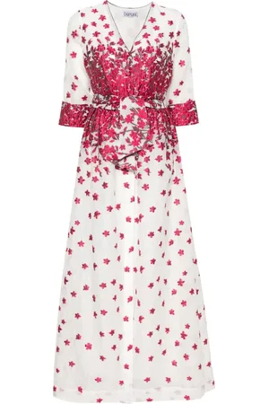 Baruni Petunia floral-jacquard dress