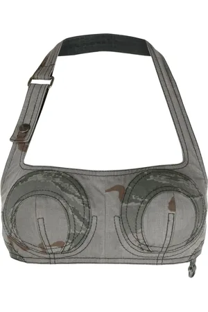 Marine Serre Regenerated camouflage-print bustier top