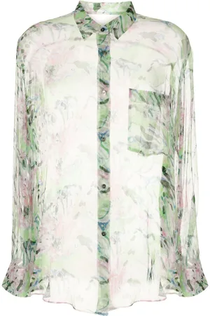 JNBY Peony floral-print silk shirt