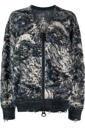 JNBY Intarsia-knit zip cardigan