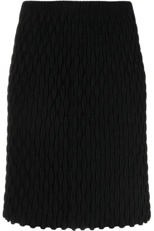 JNBY Scalloped-hem knitted midi skirt