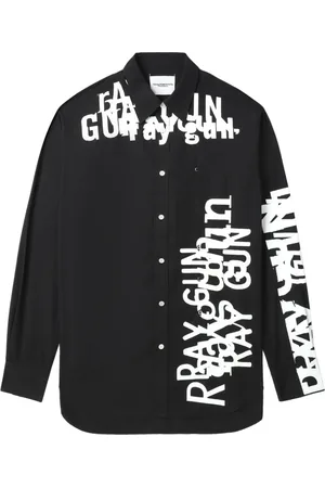 Takahiromiyashita The Soloist Graphic letter-print two-tone shirt