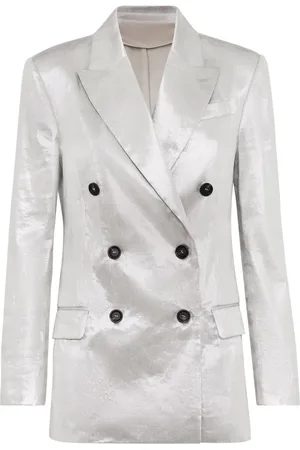 Brunello Cucinelli Metallic double-breasted blazer