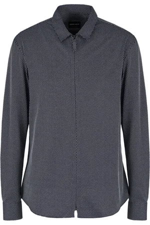 Giorgio Armani Geometric-pattern zip-up shirt