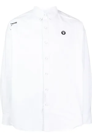 A Bathing Ape Logo-embroidered cotton shirt