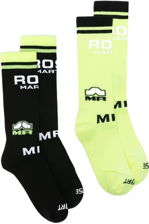 MARTINE ROSE Logo-embroidered cotton socks (pack of two)
