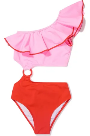 Nessi Byrd Paige ruffle one-shoulder swimsuit