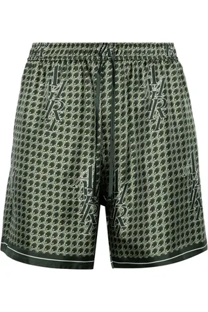 AMIRI Staggered Houndstooth silk shorts