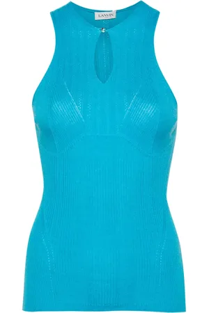 Lanvin Keyhole-neck ribbed tank top