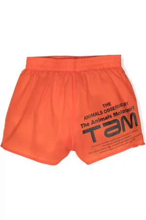 The Animals Observatory Logo-print swim shorts