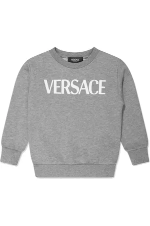 VERSACE Logo-print cotton sweatshirt