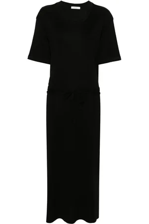 LEMAIRE Ribbed-knit belted maxi dress