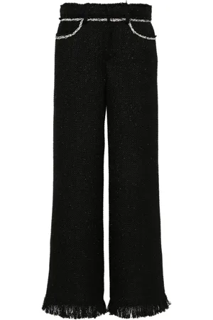 GIUSEPPE DI MORABITO Rhinestone-embellished bouclé trousers