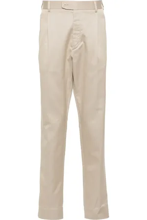BRIONI Slim-fit cotton tailored trousers
