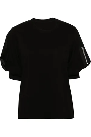SACAI Panelled cotton T-shirt