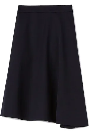 Jil Sander Virgin wool asymmetric-hem midi skirt
