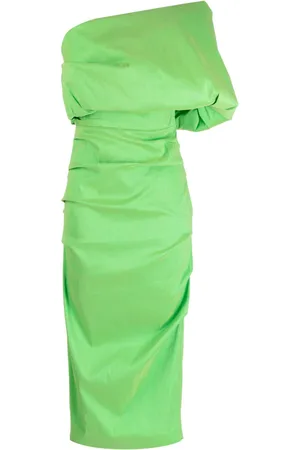 RACHEL GILBERT Kat ruched asymmetric midi dress