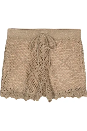 Twin-Set Open-knit lurex shorts