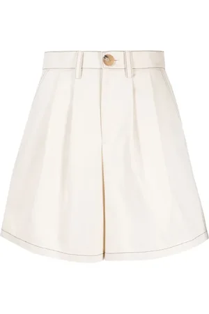 KIMHEKIM Contrast-stitching wide-leg cotton shorts