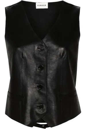 P.A.R.O.S.H. Single-breasted leather waistcoat