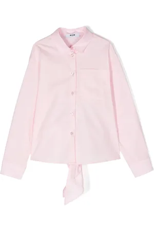 Msgm Logo-embroidered cotton poplin shirt