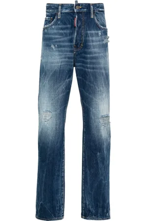 Dsquared2 642 distressed straight-leg jeans