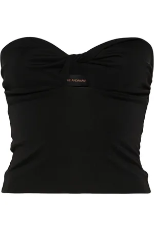 The Andamane Twist-detail strapless top