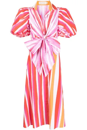 Silvia Tcherassi Striped bow-detail midi dress