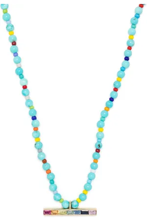 LUIS MORAIS 14kt yellow T-bar bead necklace