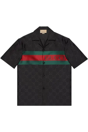 Gucci GG-jacquard camp-collar shirt
