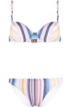 Missoni Crochet-effect striped bikini