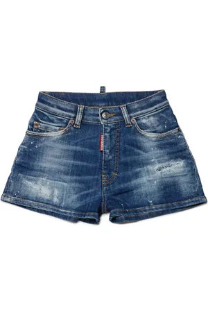 Dsquared2 Logo-patch distressed denim shorts
