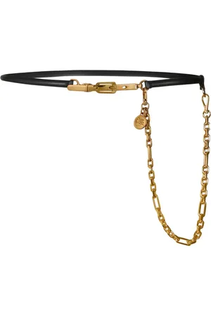 Etro Chain-link detail thin leather belt