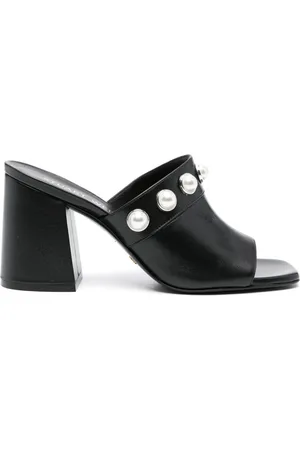 Stuart Weitzman Portia 85mm leather mules