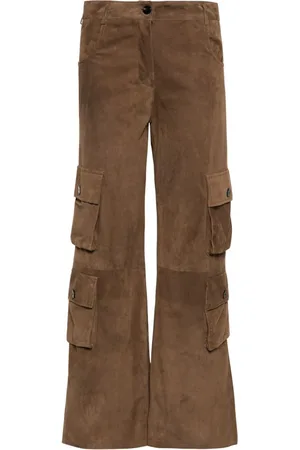 GIORGIO BRATO Wide-leg leather trousers