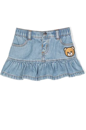 Moschino Teddy Bear-appliqué denim skirt
