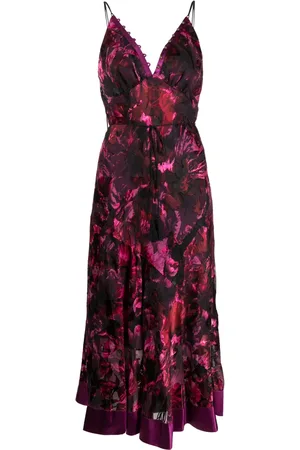 Marchesa Notte Niobe velvet slip dress