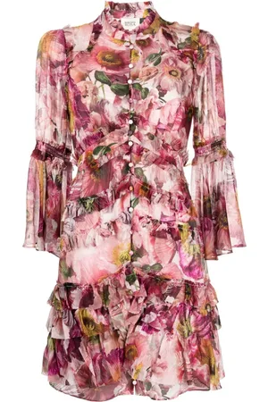 Marchesa Notte Mali floral-print minidress