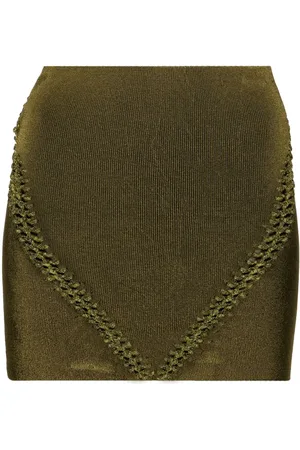 Isa Boulder Braid-detail ribbed miniskirt