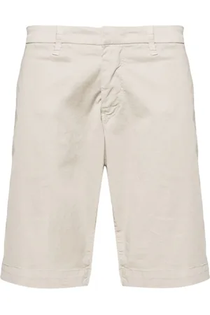 FAY Mid-rise logo-patch straight-leg chino shorts