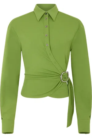 Paco rabanne Draped crepe wrap shirt