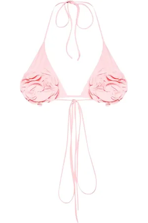 MAGDA BUTRYM Floral-appliqué triangle bikini top