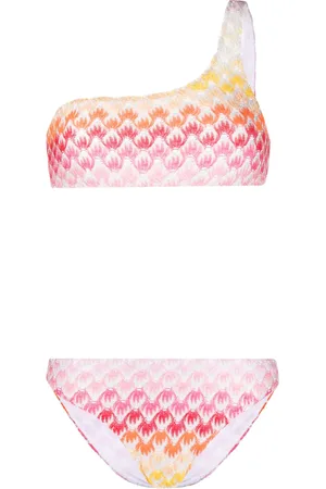 Missoni Zigzag one-shoulder lurex bikini