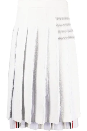 Thom Browne 4-Bar tweed pleated skirt