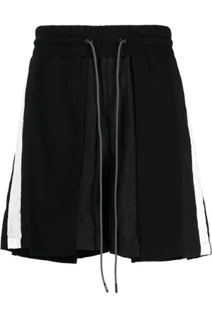 MOSTLY HEARD RARELY SEEN Striped panelled cotton track shorts