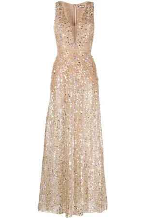 Elisabetta Franchi Sequined sheer maxi dress