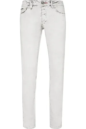 Philipp Plein Skull-stamp washed skinny jeans